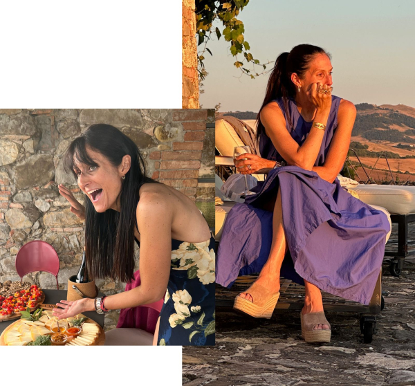 Image may contain Face Head Person Photography Portrait Clothing Footwear Shoe Art Collage Adult Dress and Happy